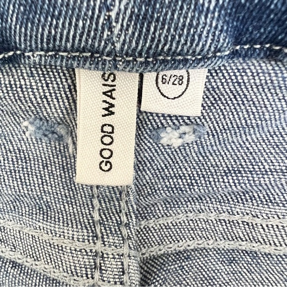 Good American Good Waist Skinny Jeans Size 28 Exposed Front Zipper High Rise - Picture 9 of 10